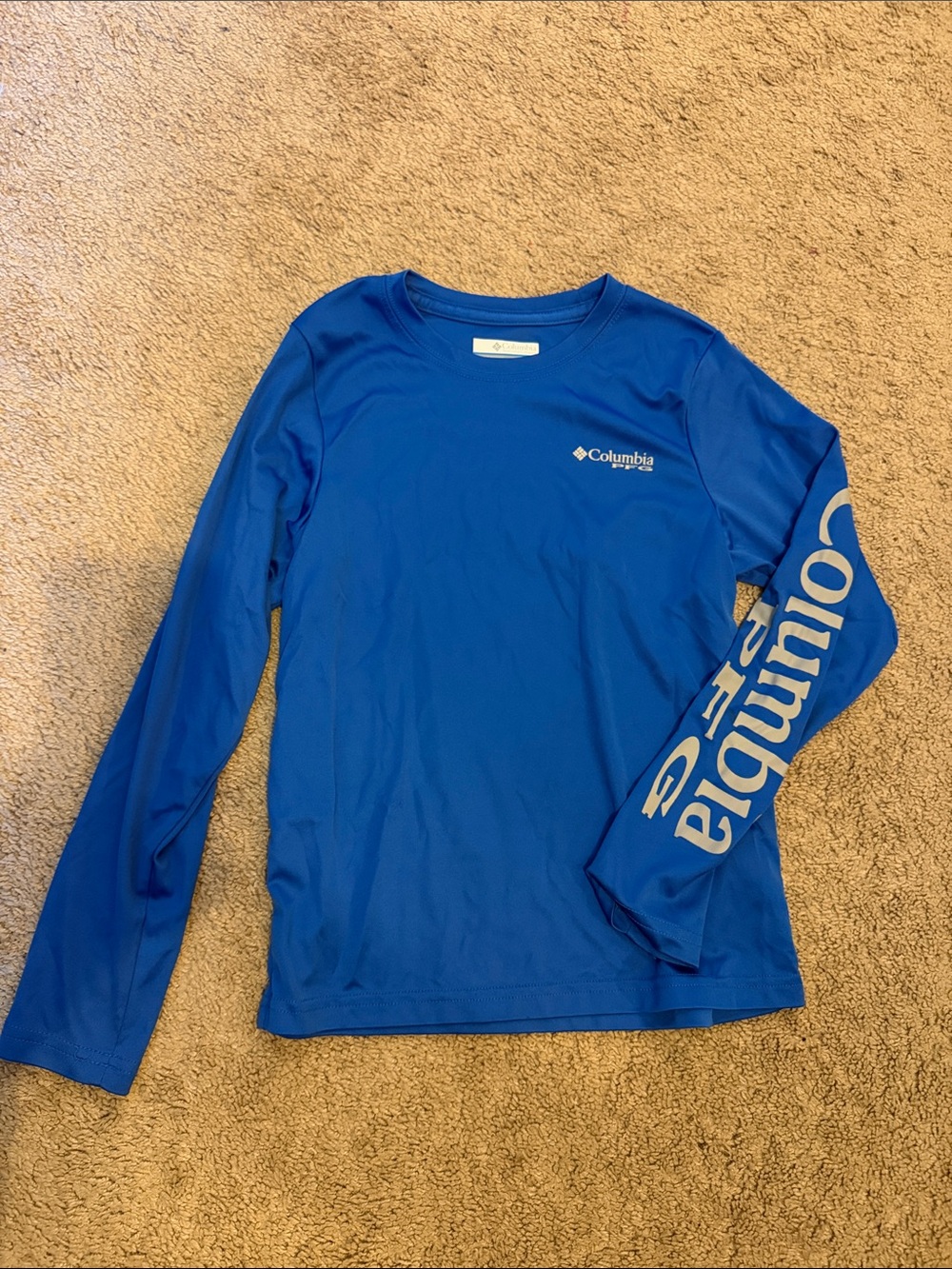 Columbia Long Sleeve Performance Shirt in Royal Blue with White Logo